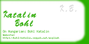 katalin bohl business card